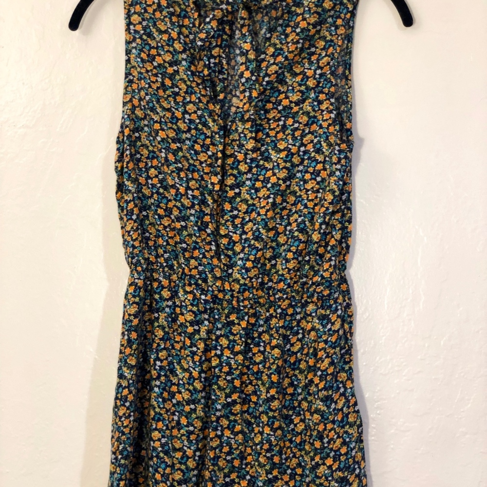Black and Orange Floral Romper Women's Size S